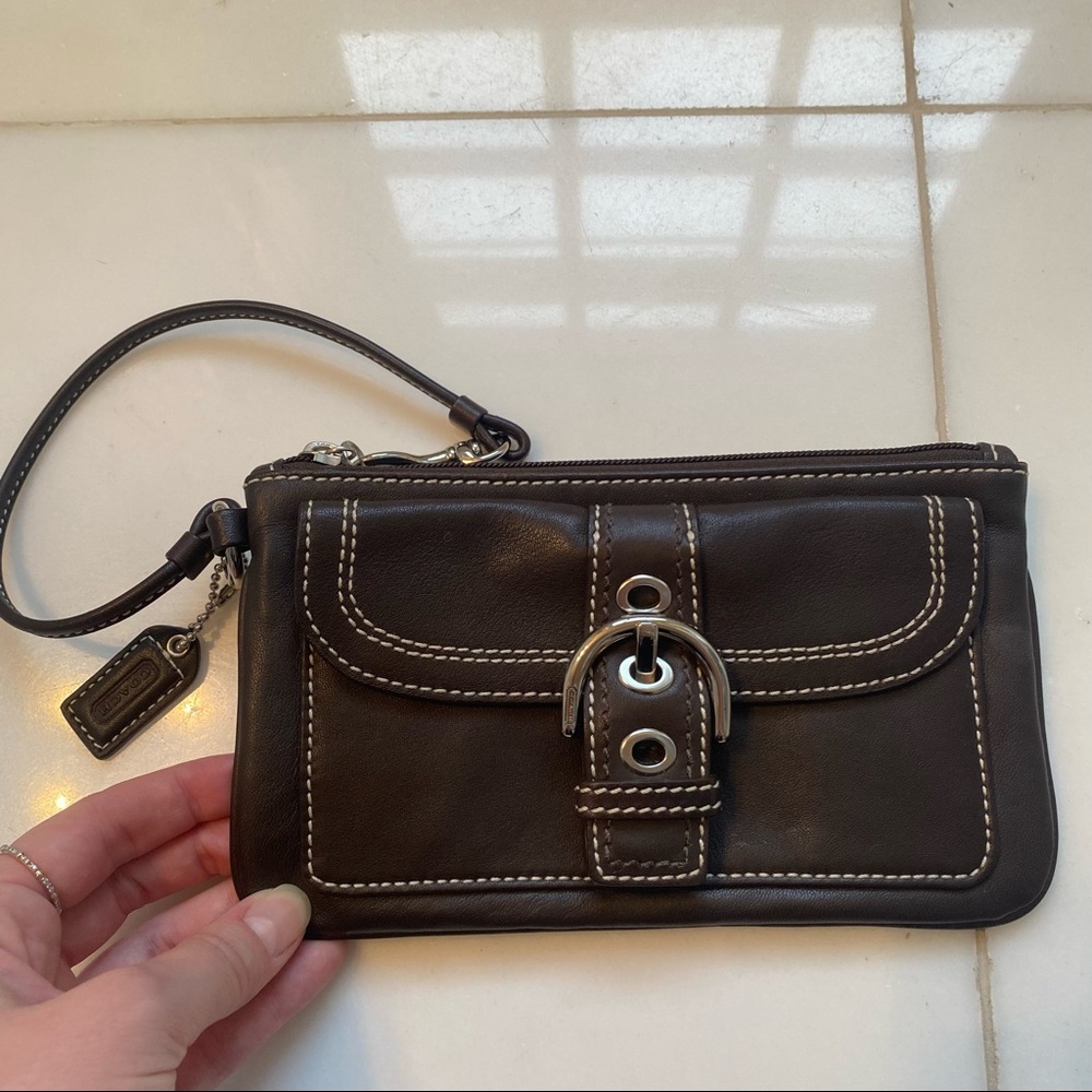 Coach Brown Leather Soho Wristlet